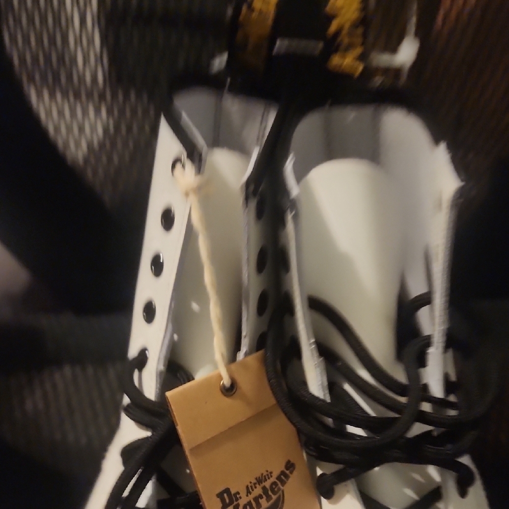 Dr. Martens 1460 White Leather Boots with Black Accents - Picture 7 of 7